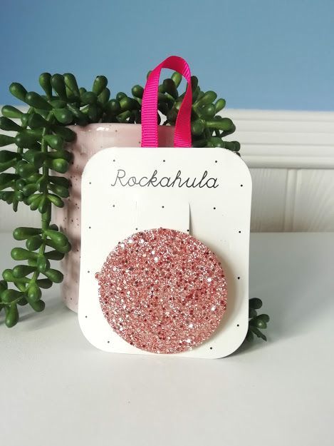 Rockahula Kids, Glitter Moon Disc Clip Pink