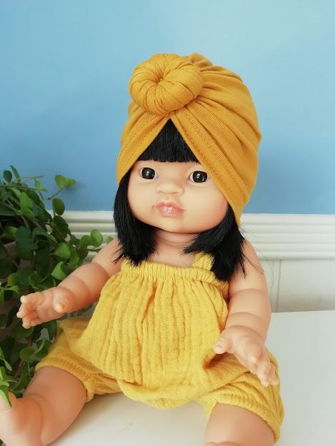 Minikane, Bloomers and Turban SET* (Mustard)