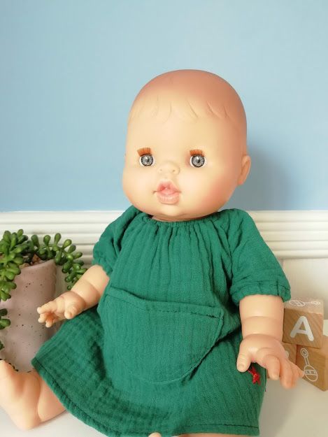 Minikane, Jeanne Dress Double Gauze Cotton (Green)