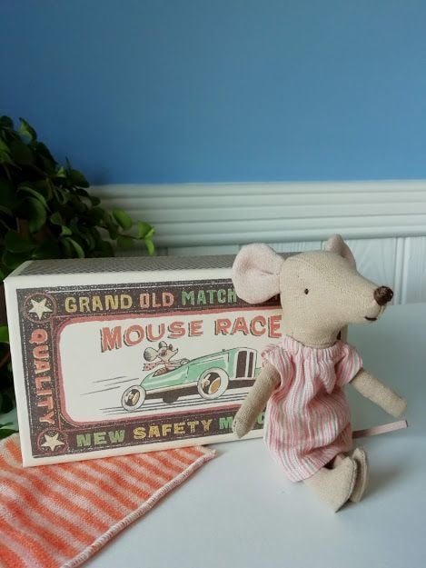 Maileg, Big Sister Mouse in Pink Nightdress