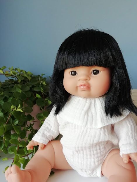 Minikane, Frilly Body Cotton Double Gaze (White)