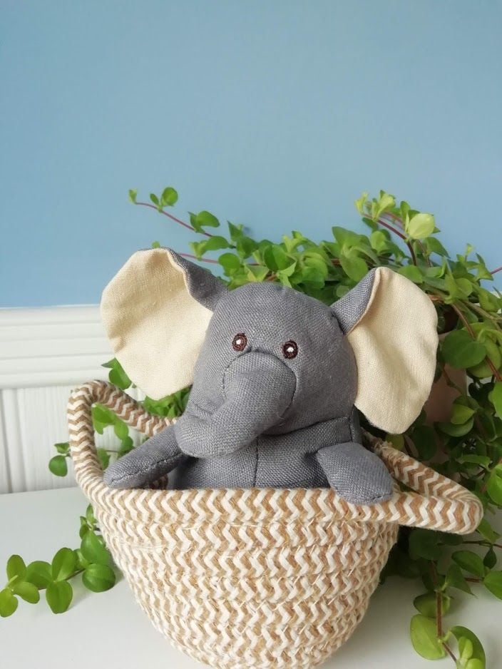 Wilberry, Grey Elephant in Basket