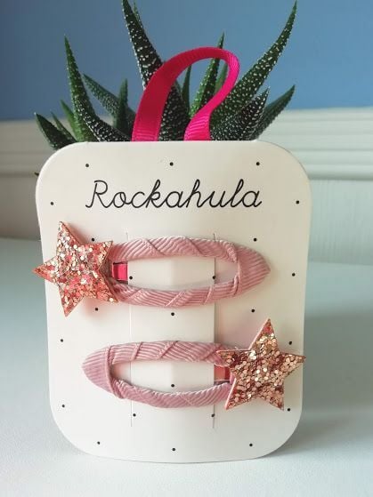 Rockahula Kids, Star Burst Glitter Clips Pink