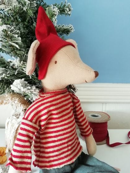 Maileg, Christmas Mouse, Medium Boy -