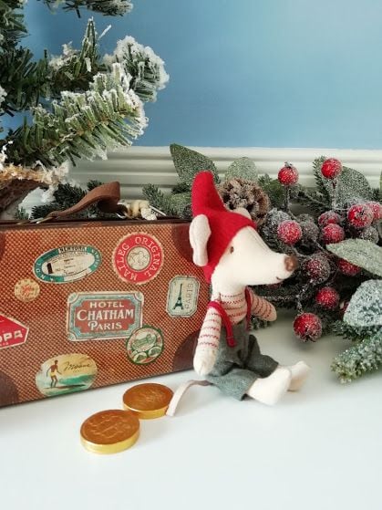 Maileg, Christmas Mouse, Little Brother in a Suitcase