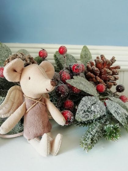 Maileg, Little Sister Fairy Mouse, Rose Pink