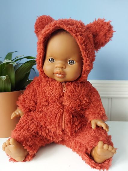 Minikane, Winnie Faux Fur Jumpsuit - Brick