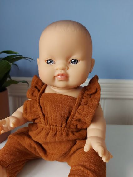 Minikane, Maya double gauze cotton jumpsuit - Cognac