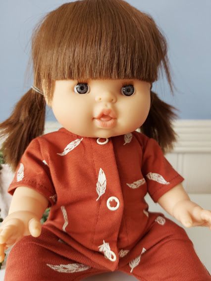 Minikane, Cotton Jumpsuit (Brick Feather)
