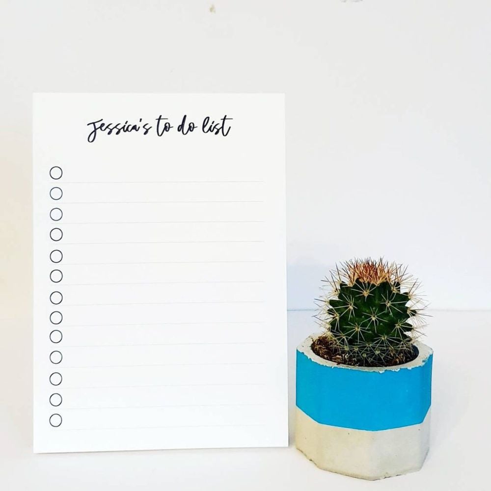 Personalised A6 Things to do Notepad