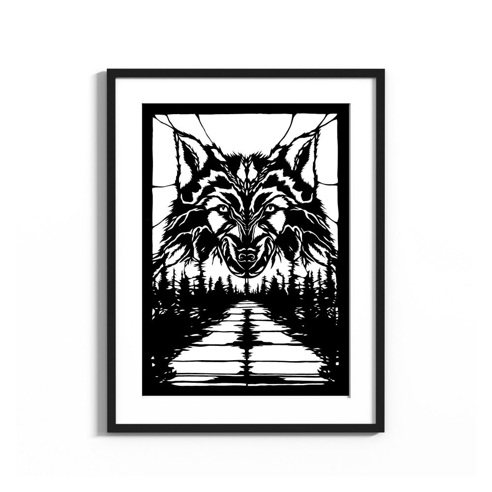 Wolf Papercut