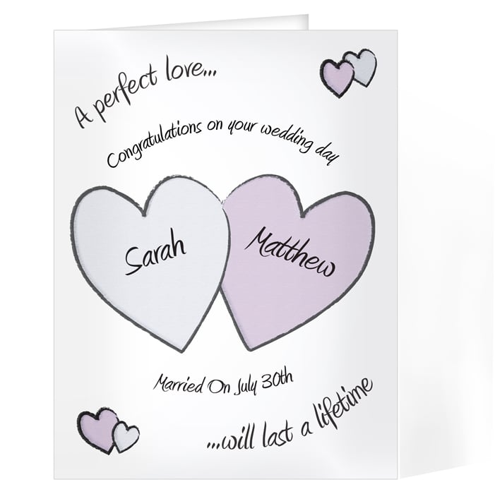 Personalised Wedding Day Card - Perfect Love Wedding Card