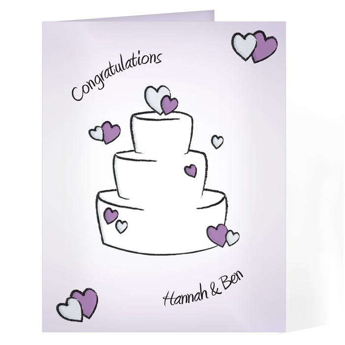 Personalised Wedding Day Card - Wedding Cake Card