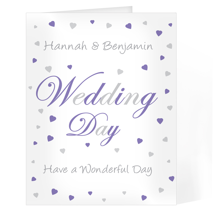Personalised Wedding Day Card - Wedding Day Hearts Card