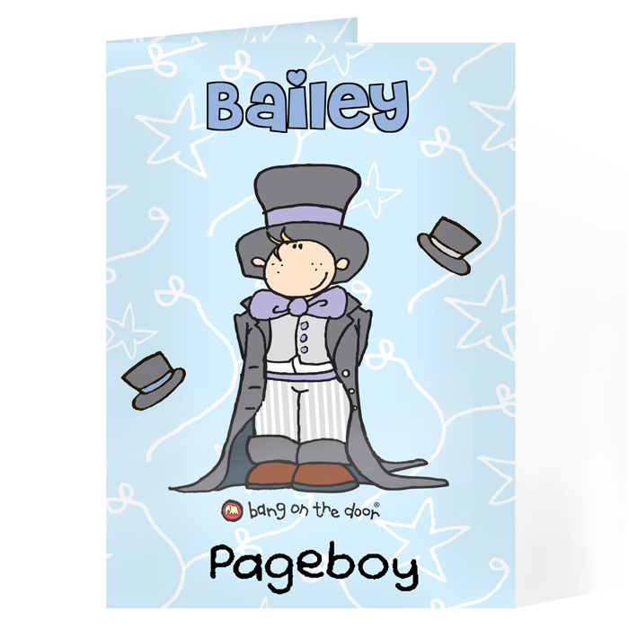 Personalised Pageboy Card / Usher Card - Bang On The Door Wedding Boy Card
