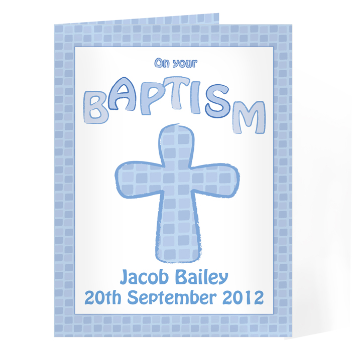 Personalised Baptism Card - Baptism Card Blue