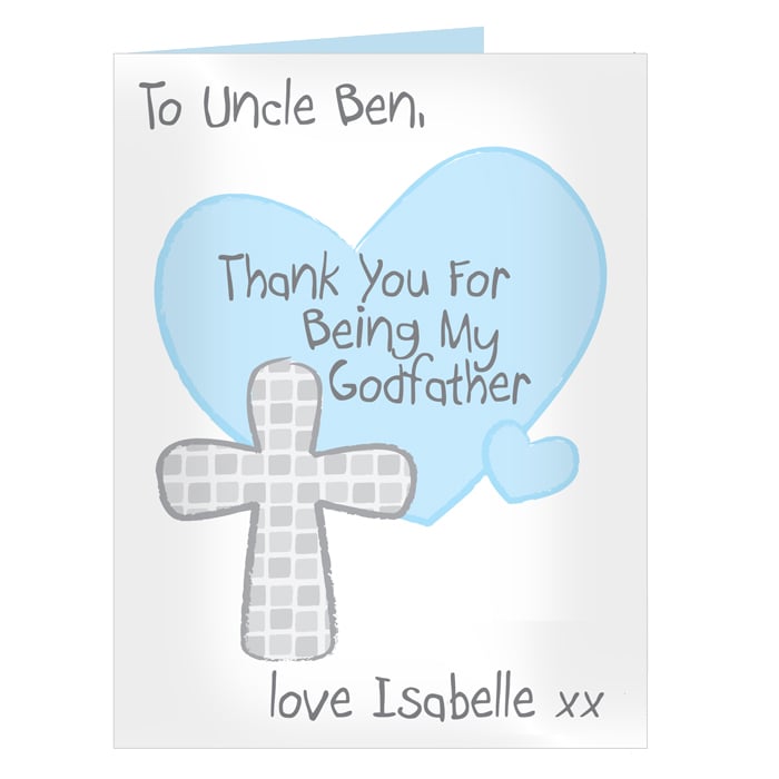Personalised Godfather Card - Thank You for being my Godfather Card