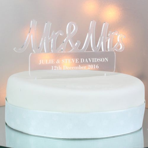 Personalised Acrylic Mr & Mrs Cake Topper