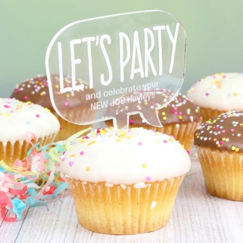 Personalised Acrylic Lets Party Cake Topper