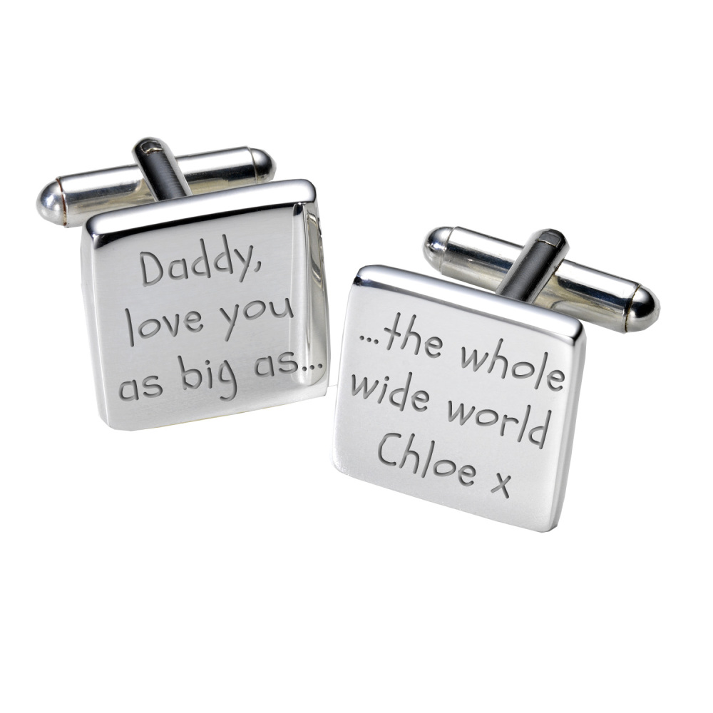 Personalised Daddy Love you as big as - Cufflinks