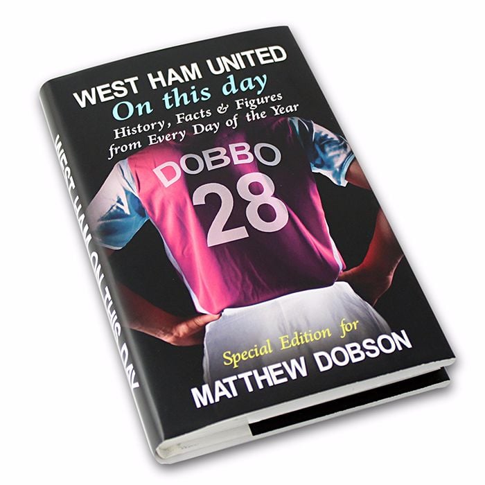 Personalised West Ham on this Day Football Book