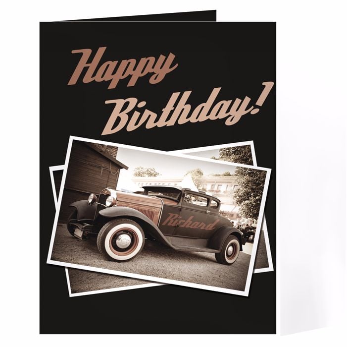 Personalised Classic Car Card Ideal for Birthdays & Father's Day