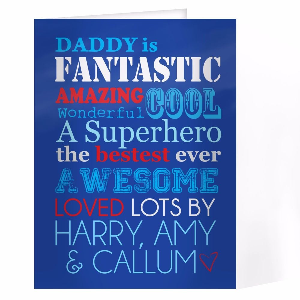 Personalised He Is... Card Ideal for Birthdays & Father's Day