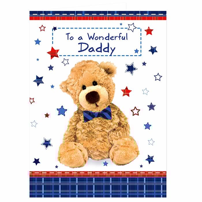 Personalised Teddy Bow Tie Card Ideal for Birthdays & Father's Day
