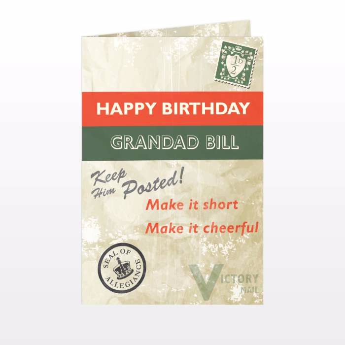 Personalised Nostalgia Card Ideal for Birthdays & Father's Day