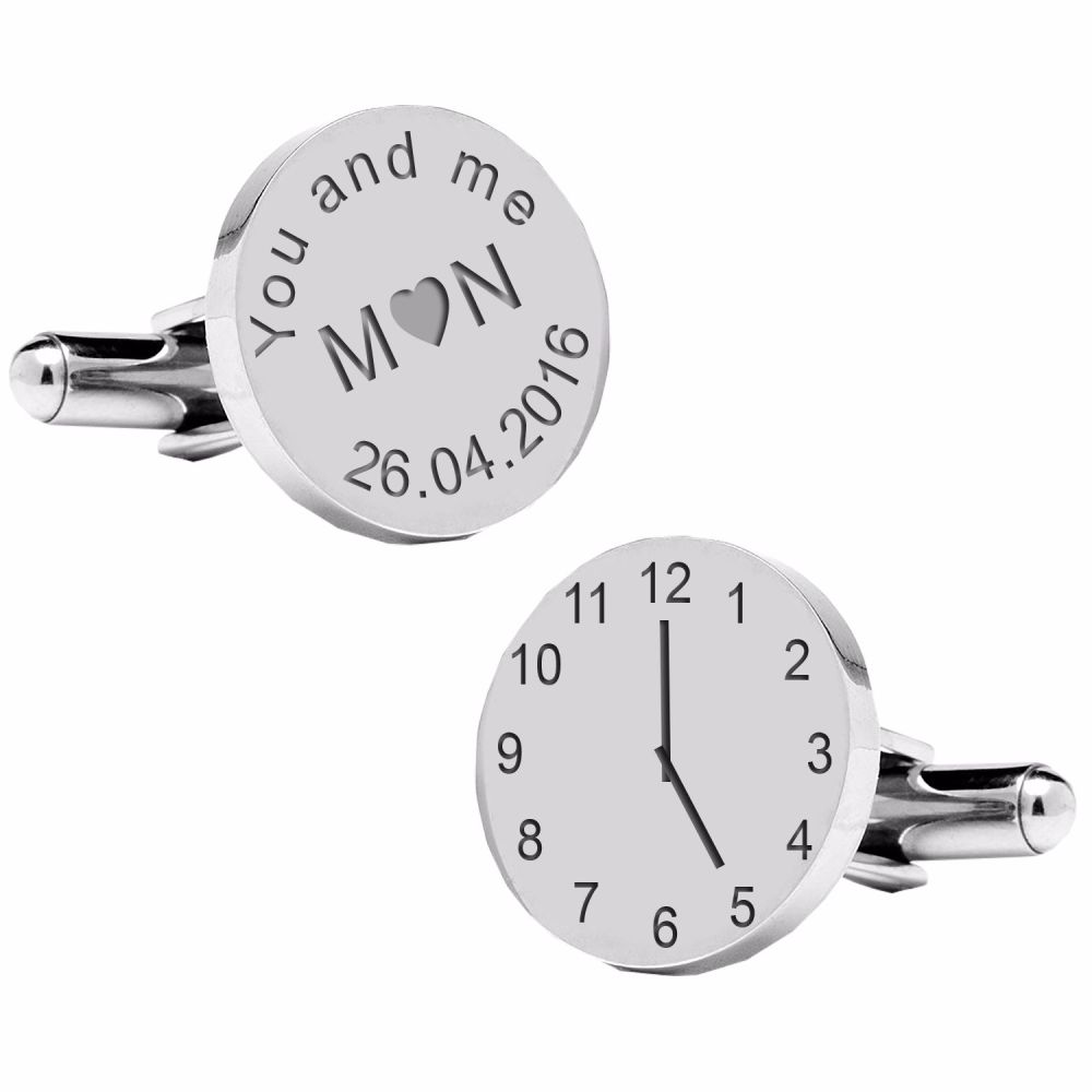 You and me Initials ..special time cufflinks