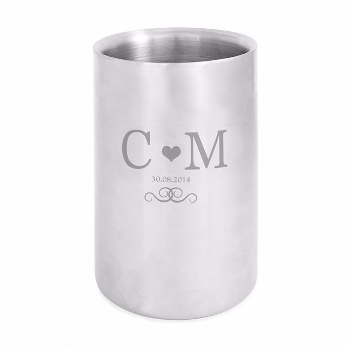 Personalised Monogram Stainless Steel Wine Cooler