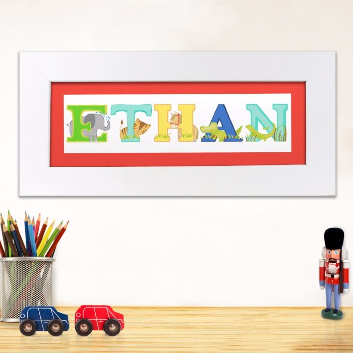 Personalised Child's Name Frame - Amimals