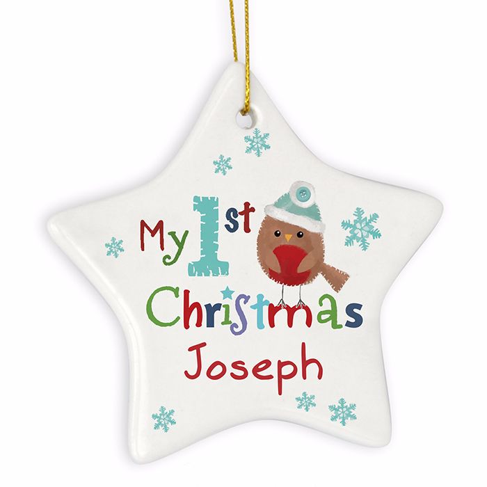 Personalised MY 1st CHRISTMAS Ceramic Christmas Tree Decoration