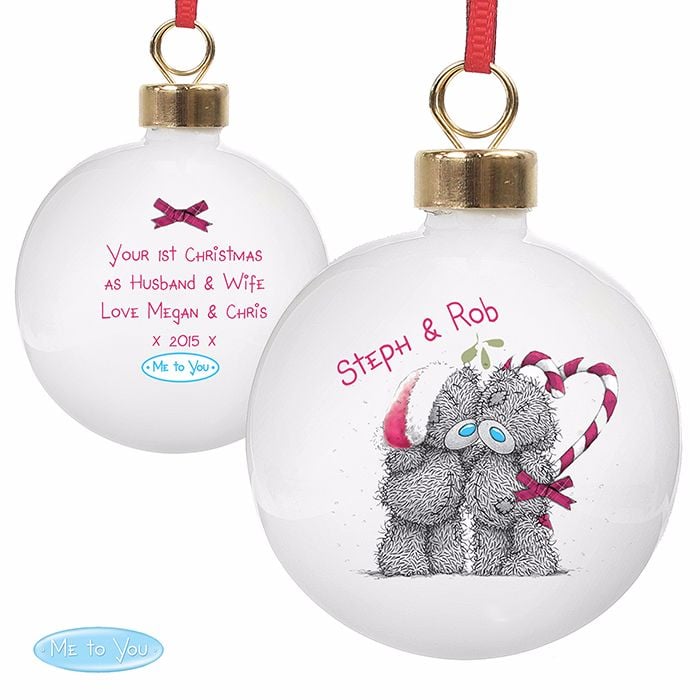 Personalised ME TO YOU COUPLES BAUBLE Ceramic Christmas Tree Bauble Decorat