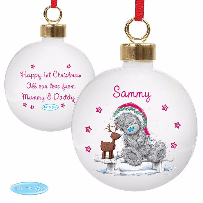 Personalised ME TO YOU CHRISTMAS BAUBLE Ceramic Christmas Tree Bauble Decor