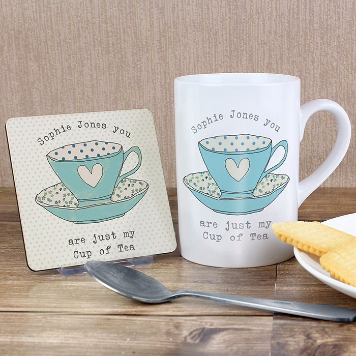 Personalised Tea Cup Coaster & Mug