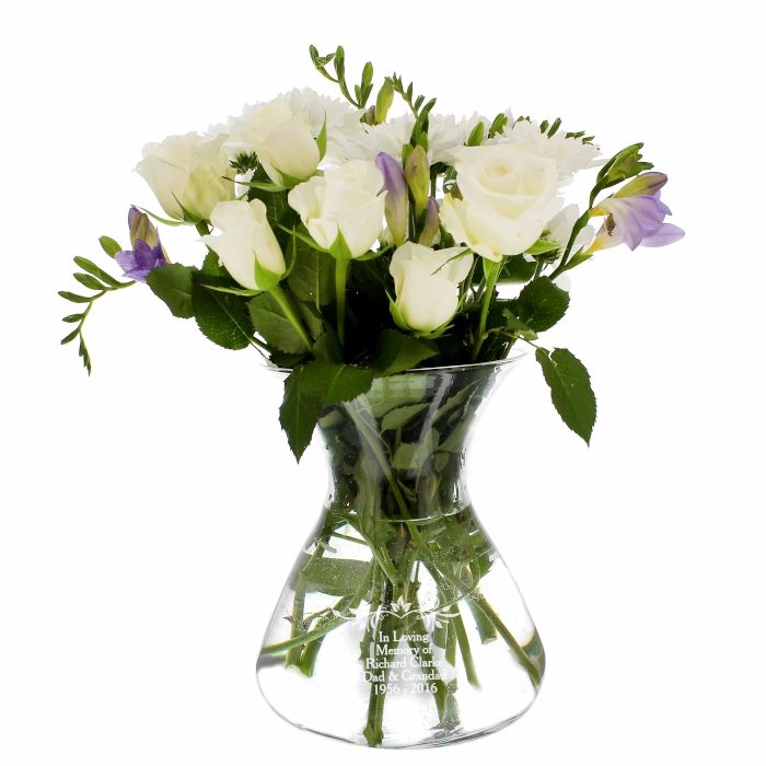 Personalised Glass Vase Memorial Wedding Engagement Anniversary