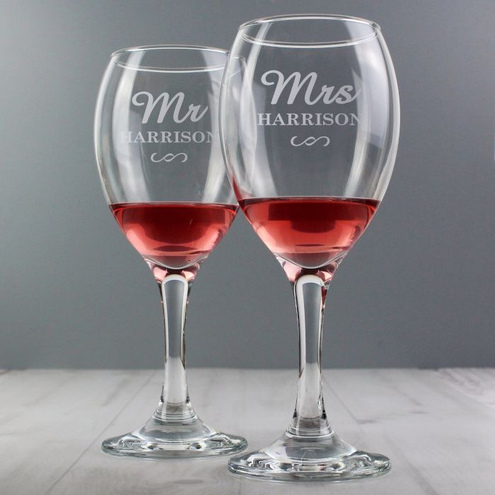 personalised mr and mrs glasses