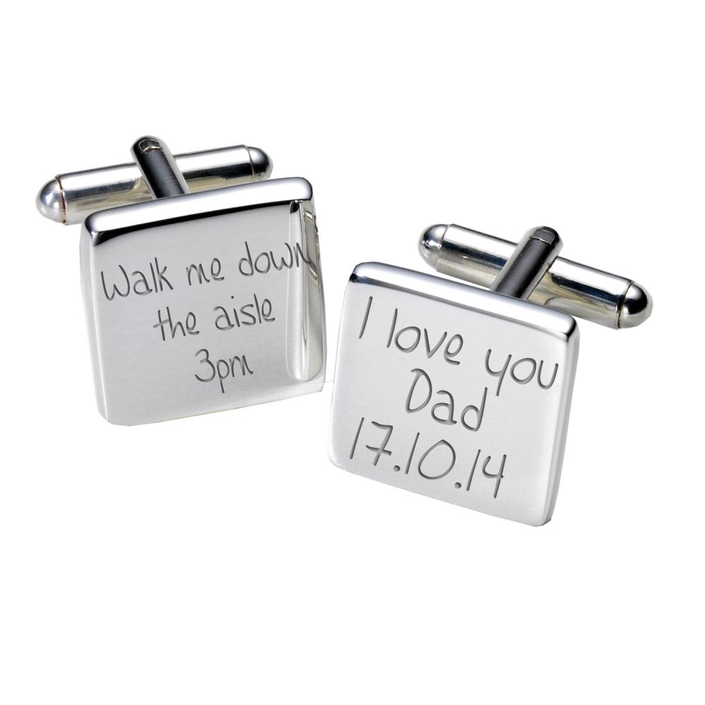 Personalised DAD WALK ME DOWN AISLE Cufflinks