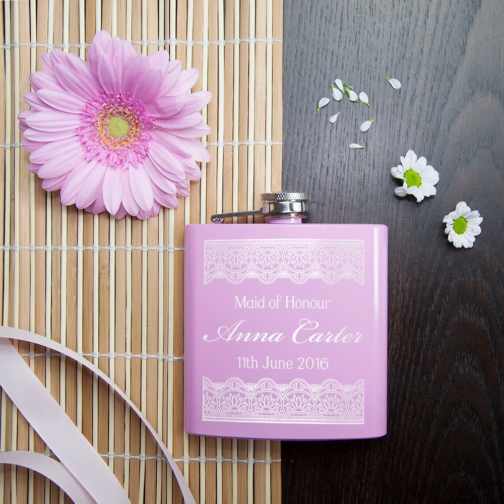 Wedding Party Thanks Personalised Hip Flask