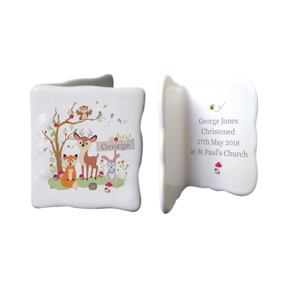 Personalised WOODLAND ANIMALS China Keepsake Message Card