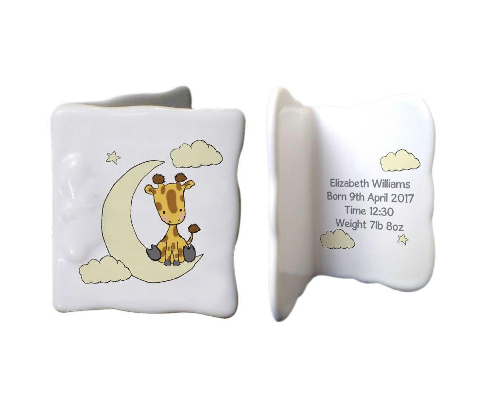 Personalised CUTE GIRAFFE China Keepsake Message Card