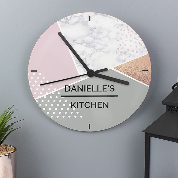 Personalised Geometric Glass Clock