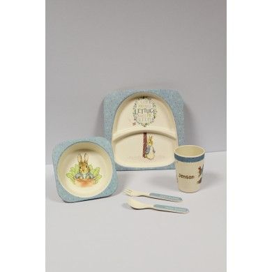 Personalised Peter Rabbit Bamboo Breakfast Set