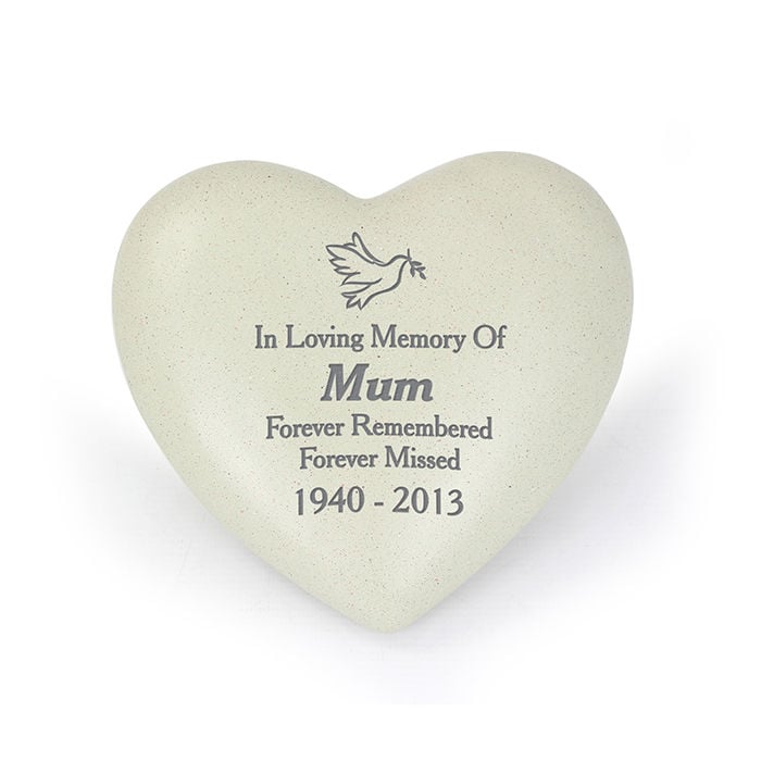 Personalised Grave Memorial - Dove Heart