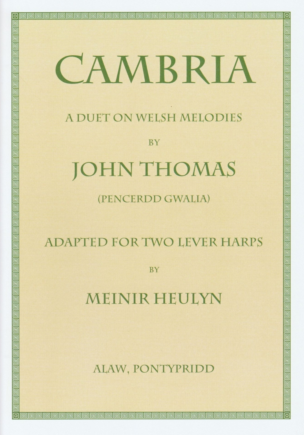 Cambria for Two Lever Harps - John Thomas (Pencerdd Gwalia)