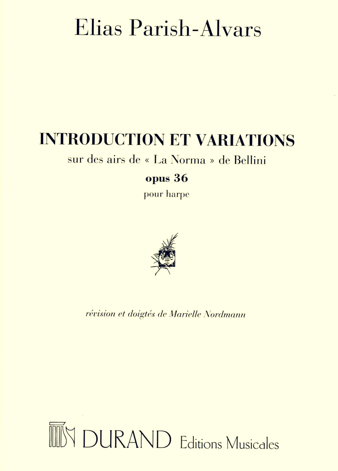 Introduction Et Variations sur des airs de 