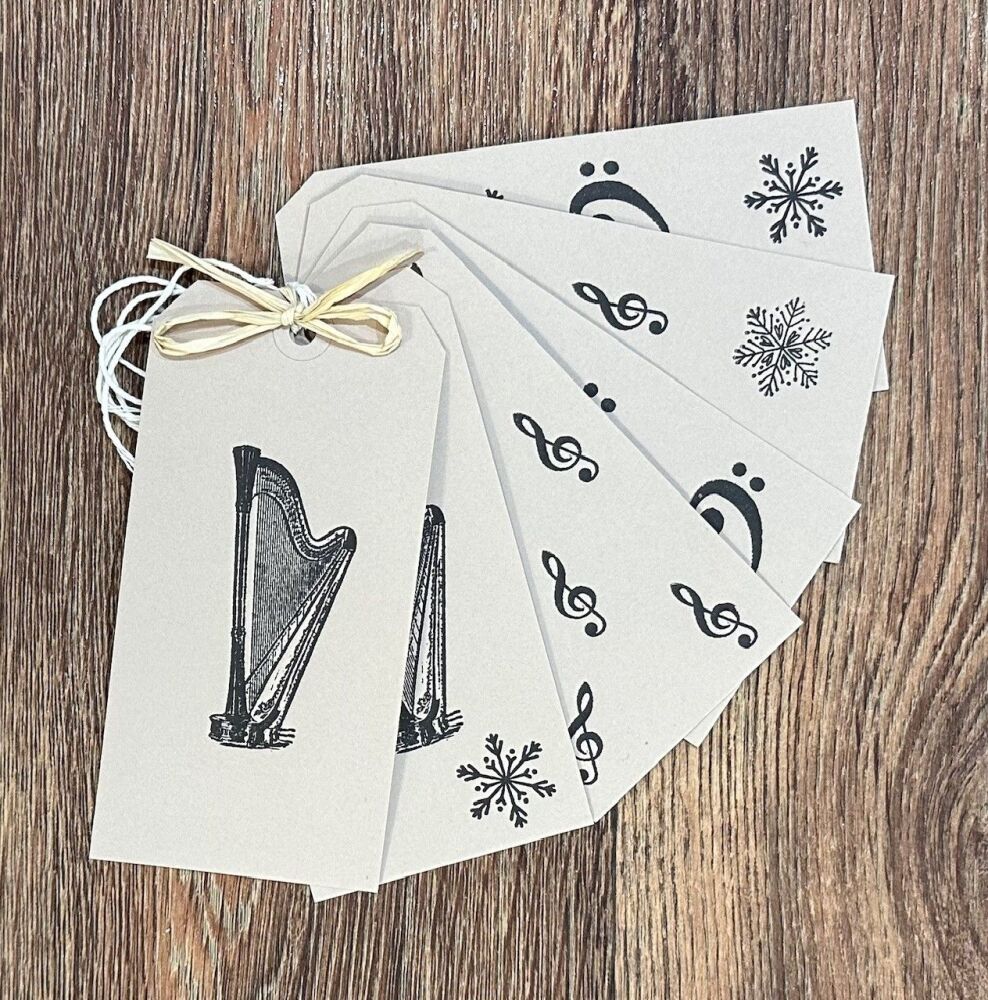 Pack of Six Musical Gift Tags