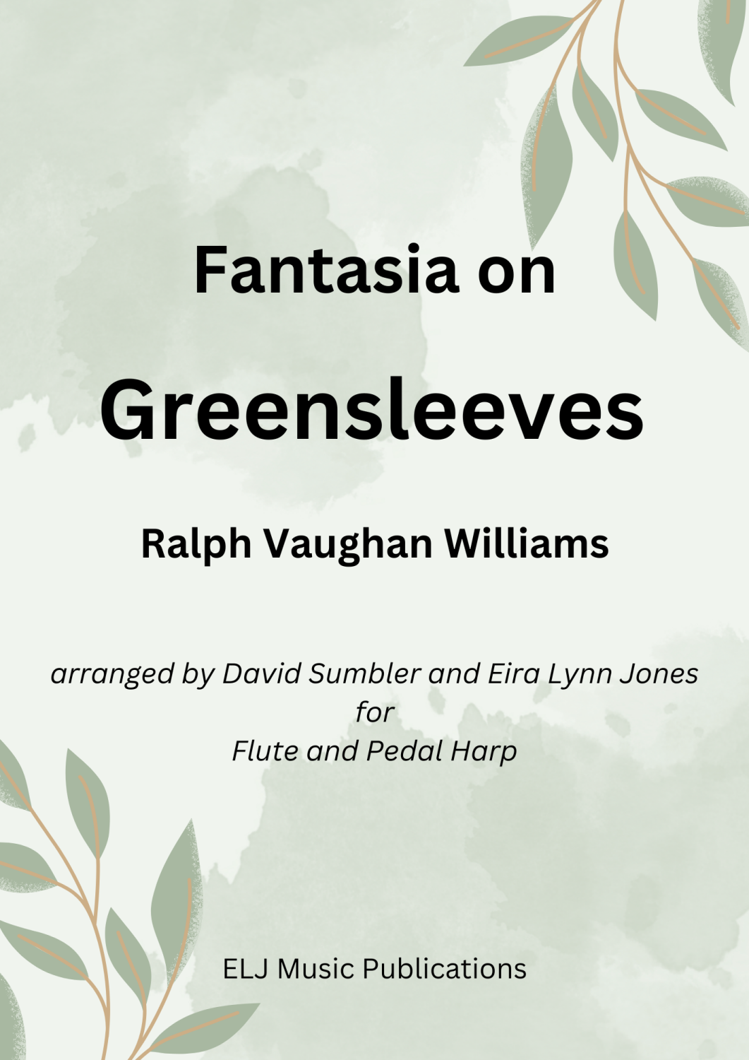 Fantasia on Greensleeves  by Ralph Vaughan Williams Flute & Harp (Digital D