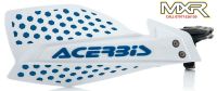 ACERBIS X-ULTIMATE WHITE BLUE HAND GUARDS WITH UNIVERSAL MOUNTING KIT MX ENDURO